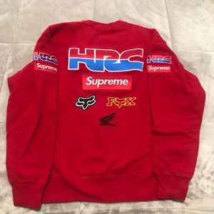 Supreme x Fox Red Crewneck Sweater Box Logo Size Small